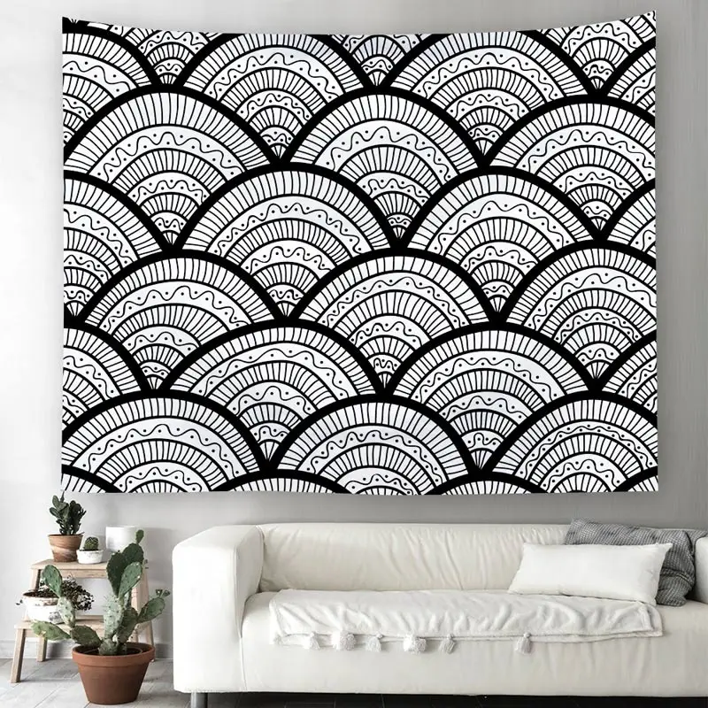 Инь Янь Мандала гобелены домашний декор черный настенный сплетен гобелен ткань
