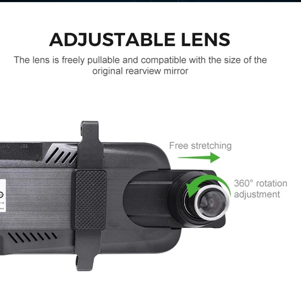R-Way 10 Inch Touch Screen 2.5D IPS Curved High Resolution Dash Cam 1296P Night Vision Mirror | Автомобили и мотоциклы