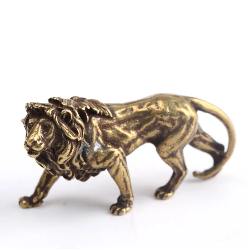 Анитик бронзовая величественная миниатюрная Статуя Льва короля настольные