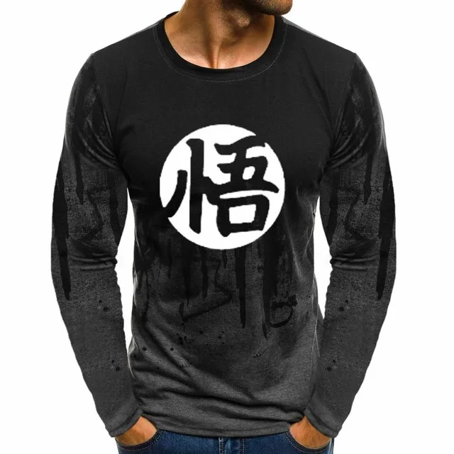 Аниме Dragon Ball Мужской пуловер с круглым вырезом и градиентом Гоку Повседневная