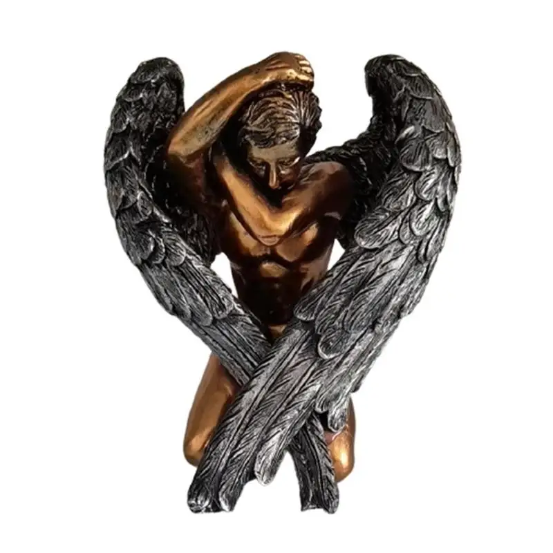 

Статуя павшего Ангела из смолы, украшение, фигурка Ангела на коленях, украшение для дома, лучший подарок для друзей и родных