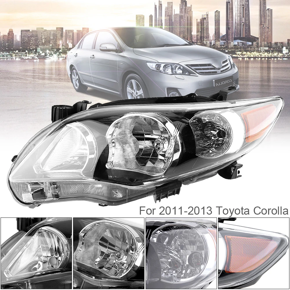 

12V ABS Waterproof Durable Left Side Headlight Fit for 2011-2013 Toyota Corolla Base/CE/LE Headlight Assembly