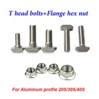 20 шт. 40 шт., гайки типа M5 M6 M8 T, Крепежный Алюминиевый Разъем, фланцевая Шестигранная гайка для алюминиевого профиля, сделай сам, фрезерный станок с ЧПУ, лазерный станок
