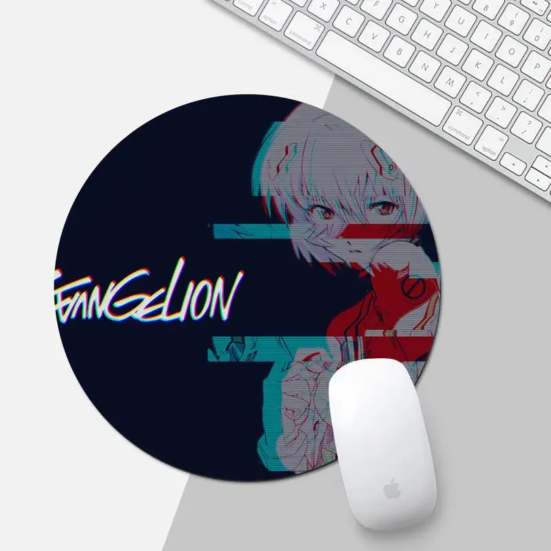 

Evangelion MousePad Anime Rubber mousepad Desk Mat Game Office Work Round Mouse Mat pad XL Non-slip Laptop Cushion mousepad