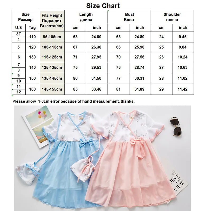 Летнее винтажное платье для девочек костюм Тан в китайском деревенском стиле