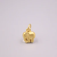 real pure 24k 3d yellow gold pendant lucky small elephant pendant 0 8 0 9g men women gift