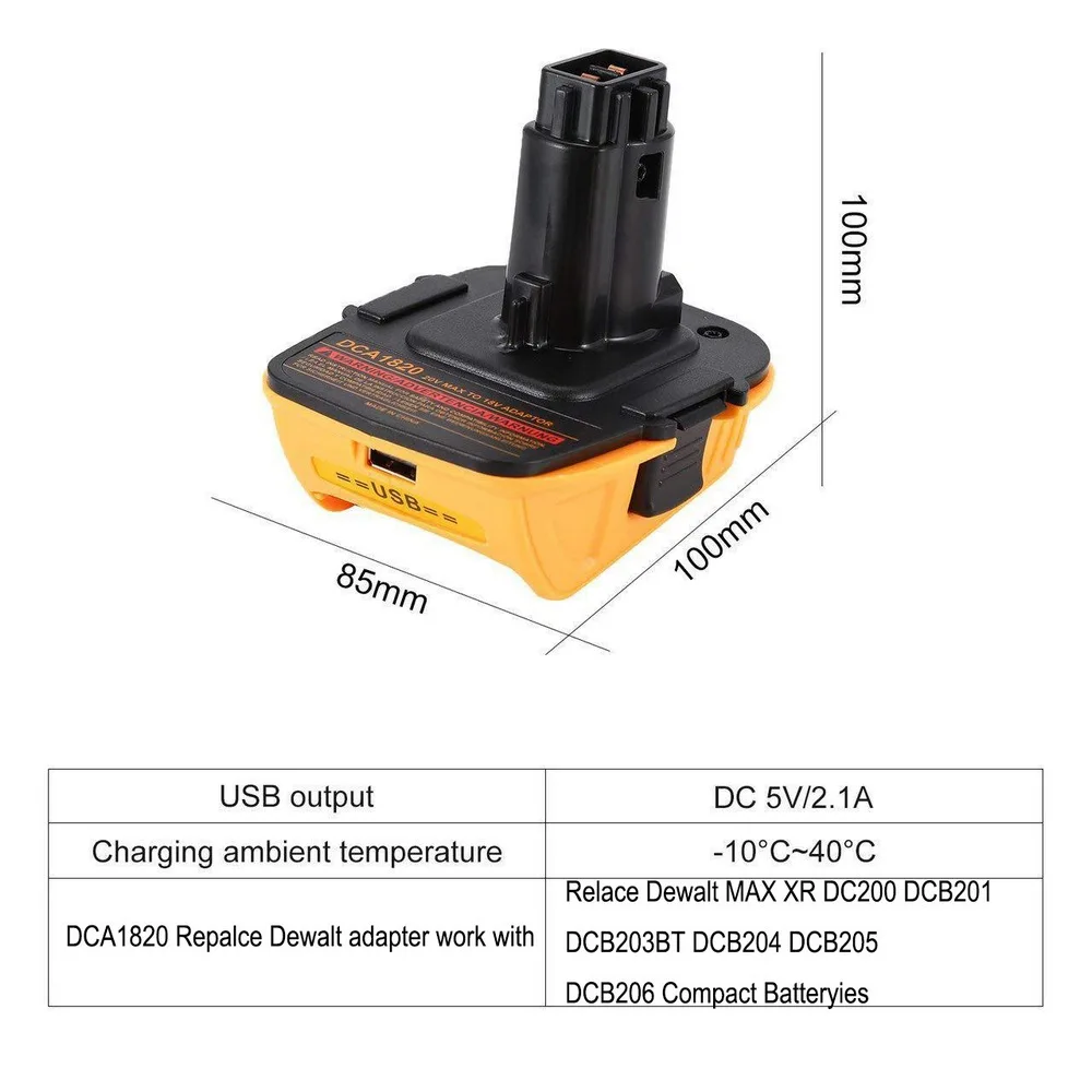 

Battery Convertor Adapter DCA1820 for 18V To 20V Power Tools Convert Adapter for Dewalt Max Xr Dcb200-Dcb206