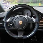 Оплетка из углеродного волокна и натуральной кожи для рулевого колеса Porsche Cayenne Panamera Macan 2010-2011