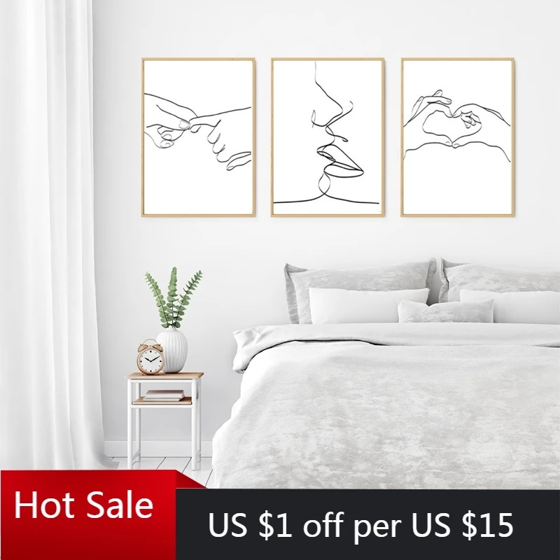 Романтический настенный художественный постер с изображением сердец рук и