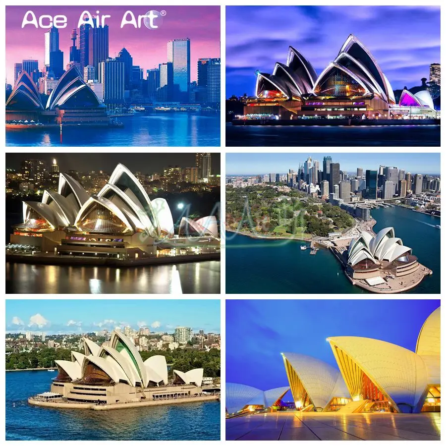 Full Drill Embroidery Popular Tourism Landmark Needwork 5D DIY Diamond Art Painting Sydney Opera House New South Wales Australia | Дом и сад