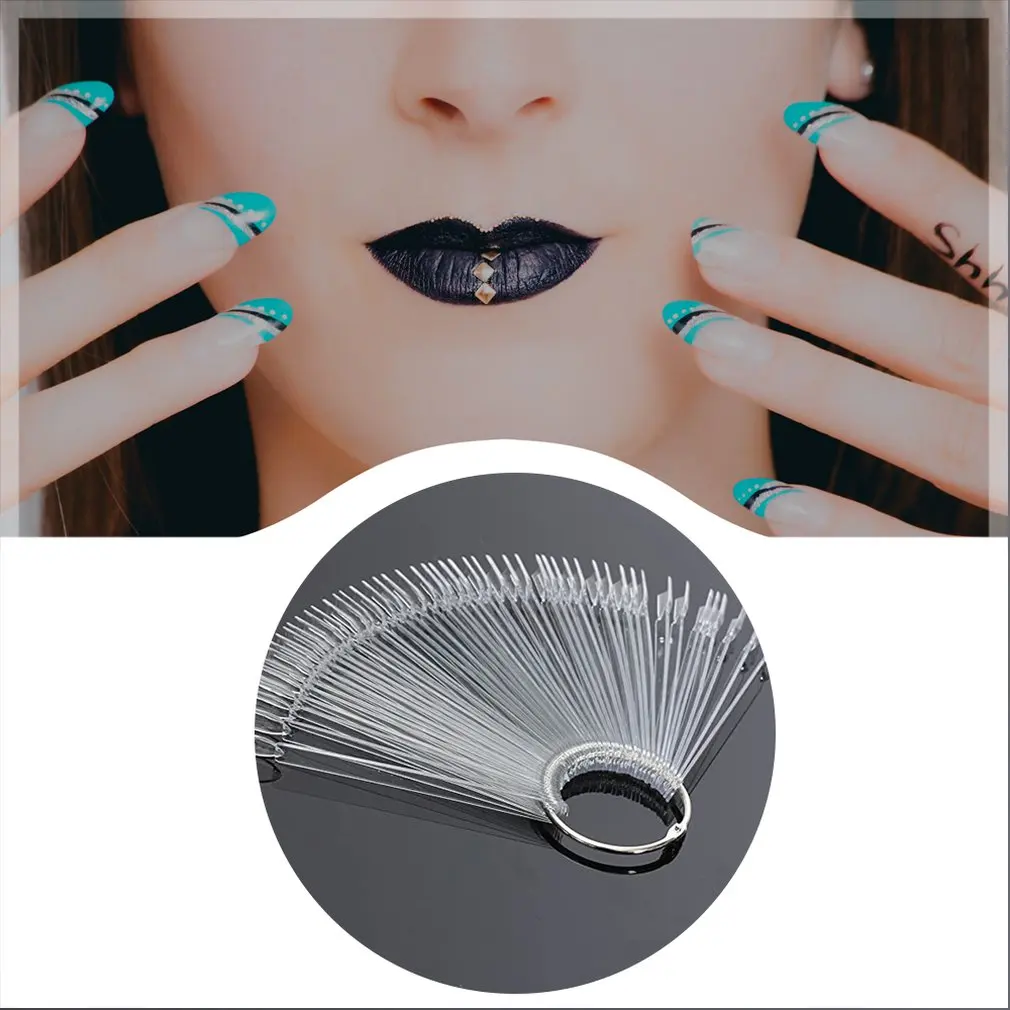 Дисплей лака для ногтей с прозрачной кожей Веерообразный образец |