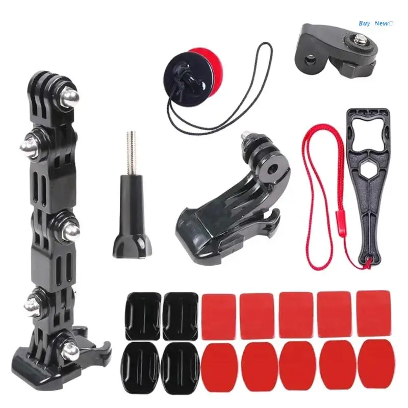 

20CE 20 in 1 Motorcycle Helmet Chin Mount Kit with 4-Way Turnable Arm Clip Accessories Compatible with Hero 8 7 6 5/SJCAM