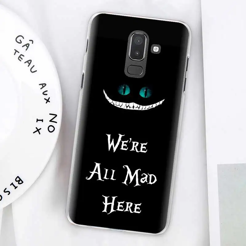 Чехлы Alice in Wonderland Cat для samsung Galaxy J4 Plus J6 Plus J8 J3 J5 J7 J5 Prime, Жесткий Чехол