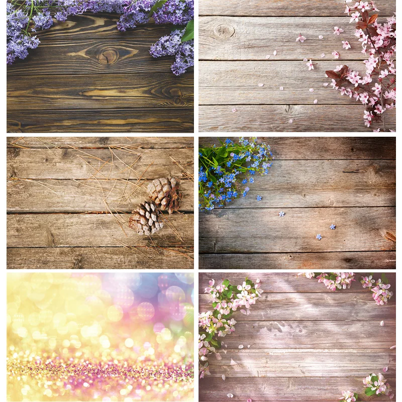 

ZHISUXI Vinyl Custom Photography Backdrops Flower and wood Planks Theme Photography Background DST-1035