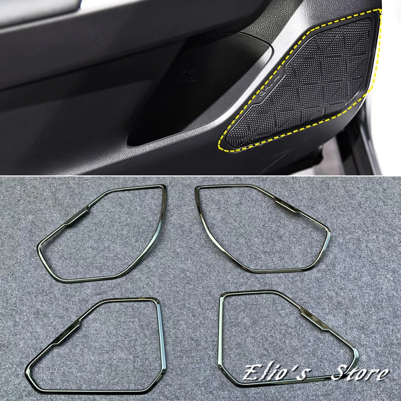 Автомобильный Стайлинг 4 шт. Внутренняя дверь из нержавеющей стали динамик рамка