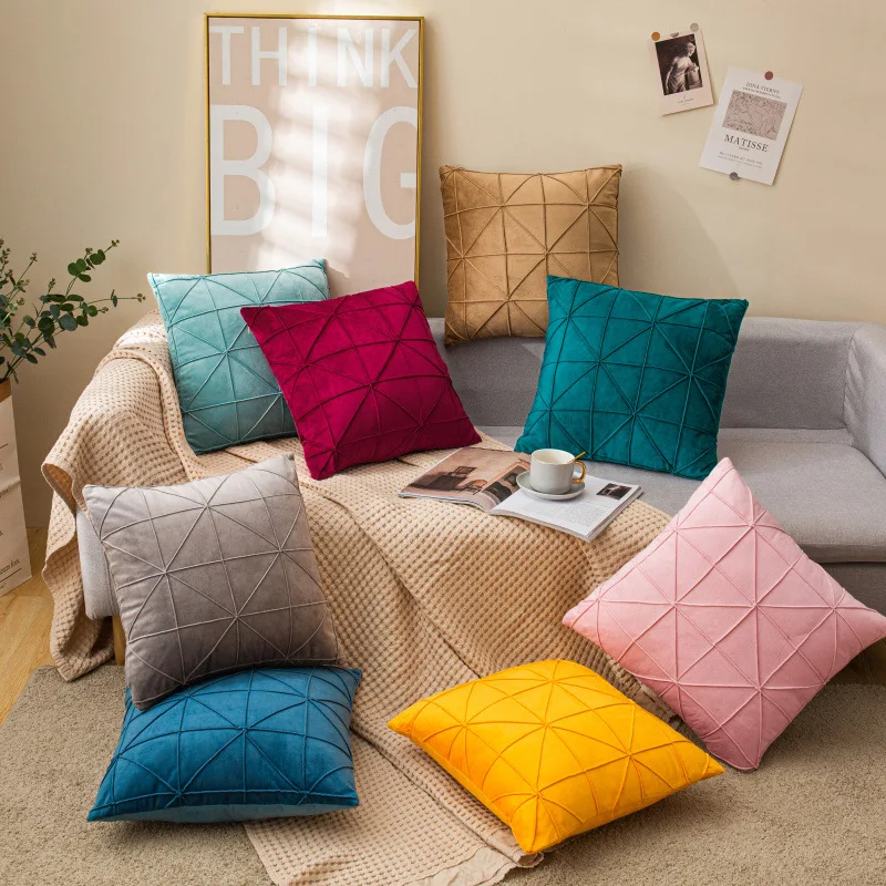45x45cm Soft Velvet Cushion Cover Decorative Throw Pillow Cover Pillow Case Pink Luxury Living Room Cushion Covers Decorative