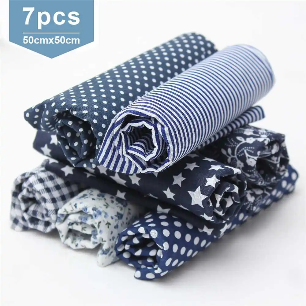 

7 шт., 50x50 см, хлопчатобумажная ткань с принтом, ткань для шитья, квадратные ткани для лоскутного шитья, рукоделия, материал ручной работы