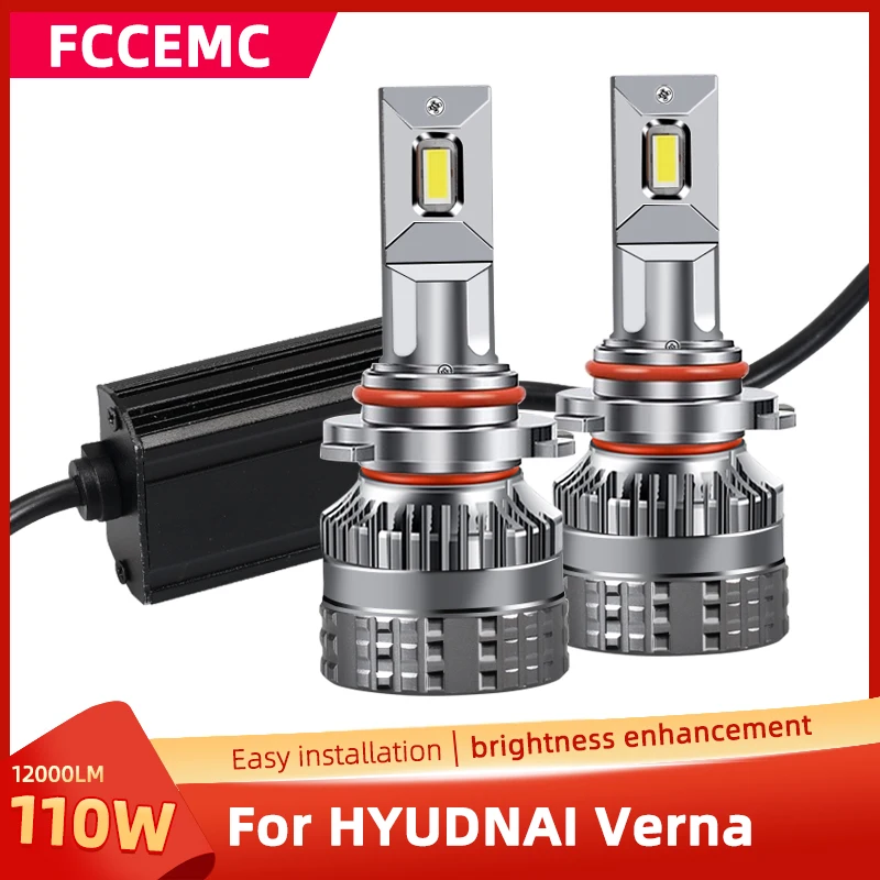 

2PCS LED Auto Lamp H4 9005 6000K White Light 110W 12000LM For HYUDNAI Verna Car Bulb CANBUS Super Brightness Run Light Headlight