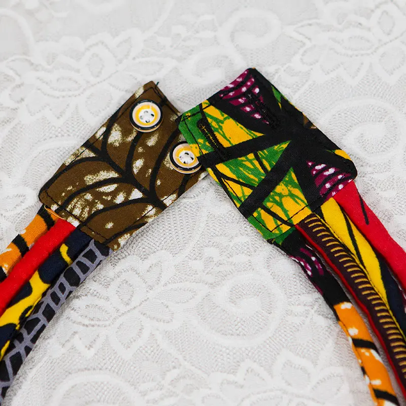 2021 последний богемский Стиль чокер с кнопками ожерелье африканская ткань ручной