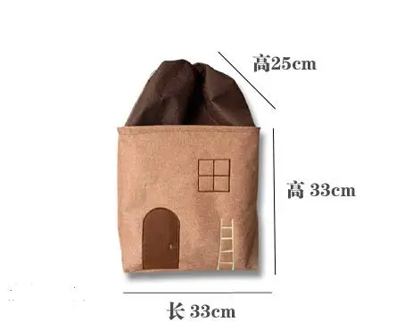 

Nordic Style Kids Room Canvas Storage Bag For Toys Clothes Boy Room Organizer Bag House Storage Black House Bag For Kids 33X33CM