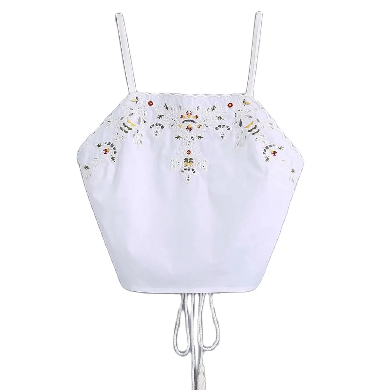 

Sleeveless Backless Embroidered Women's Blouse Summer New Harajuku Cute Female Vest