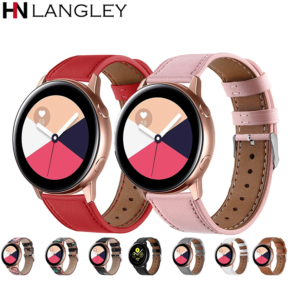 20 мм ремешок для часов из натуральной кожи для samsung Galaxy Watch 42 мм активный ремешок для gear S2 классический для часов huawei