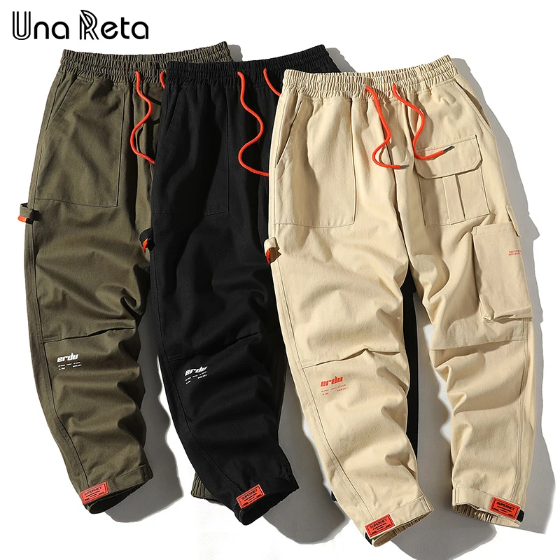 

Una Reta Men's Pants New Arrivals Men Loose Joggers Harajuku Hip Hop Multi-pocket design Harem Pants Casual Sweatpants Men