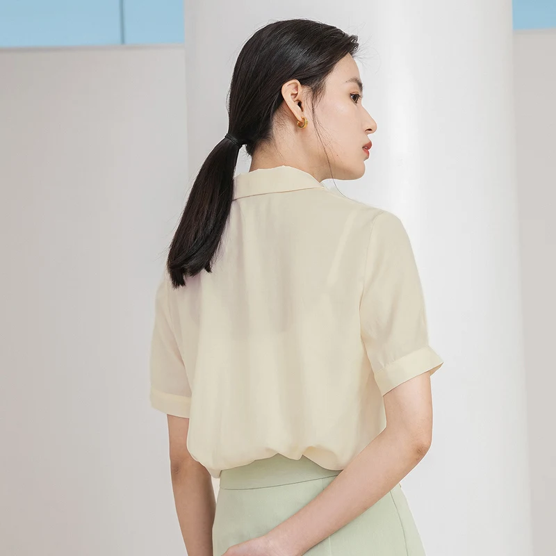 INMAN элегантная летняя блузка в офисном стиле с отложным воротником | Женская