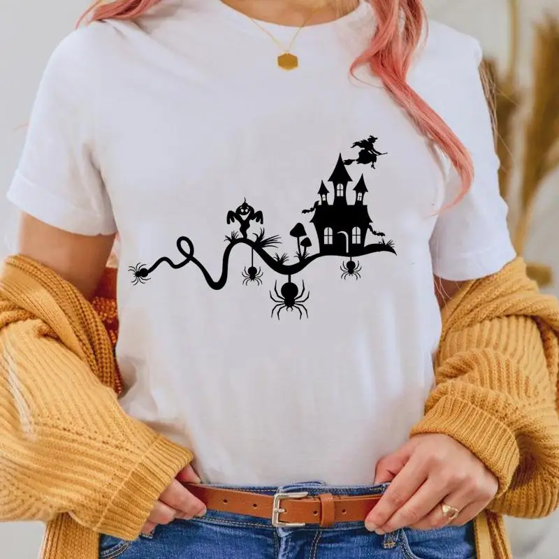 

Женская футболка с принтом ведьмы на Хэллоуин, осень, День благодарения