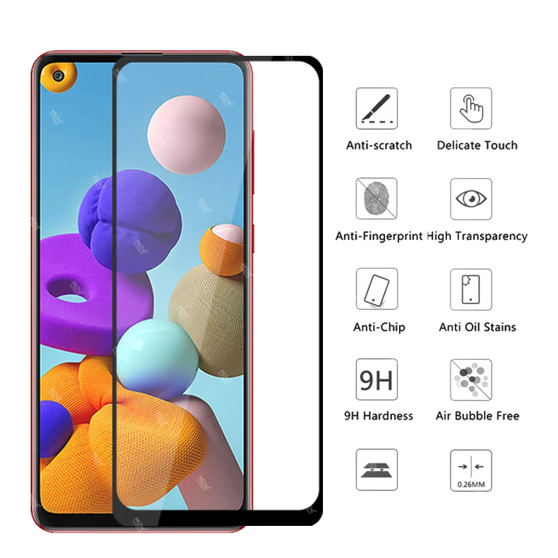 2 шт. Защитное стекло для Samsung A21 A21s Защитная пленка экрана Galaxy A 21 S s A215f A217f Sansung