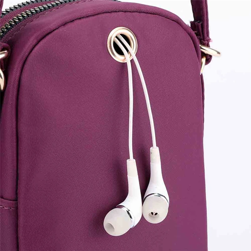 

Women's Mini Shoulder Bag Fashion Handbag Messenger Vintage Lightweight Nylon Purse Solid Zipper Waterproof Flap Crossbody Bag