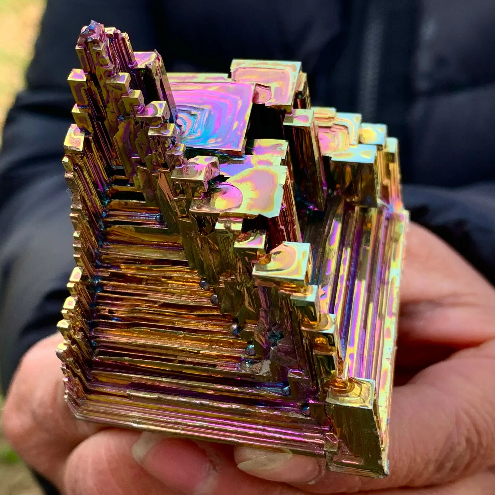 

Грамм Бисмут Радужный кристалл элеменби драгоценный камень минеральный образец