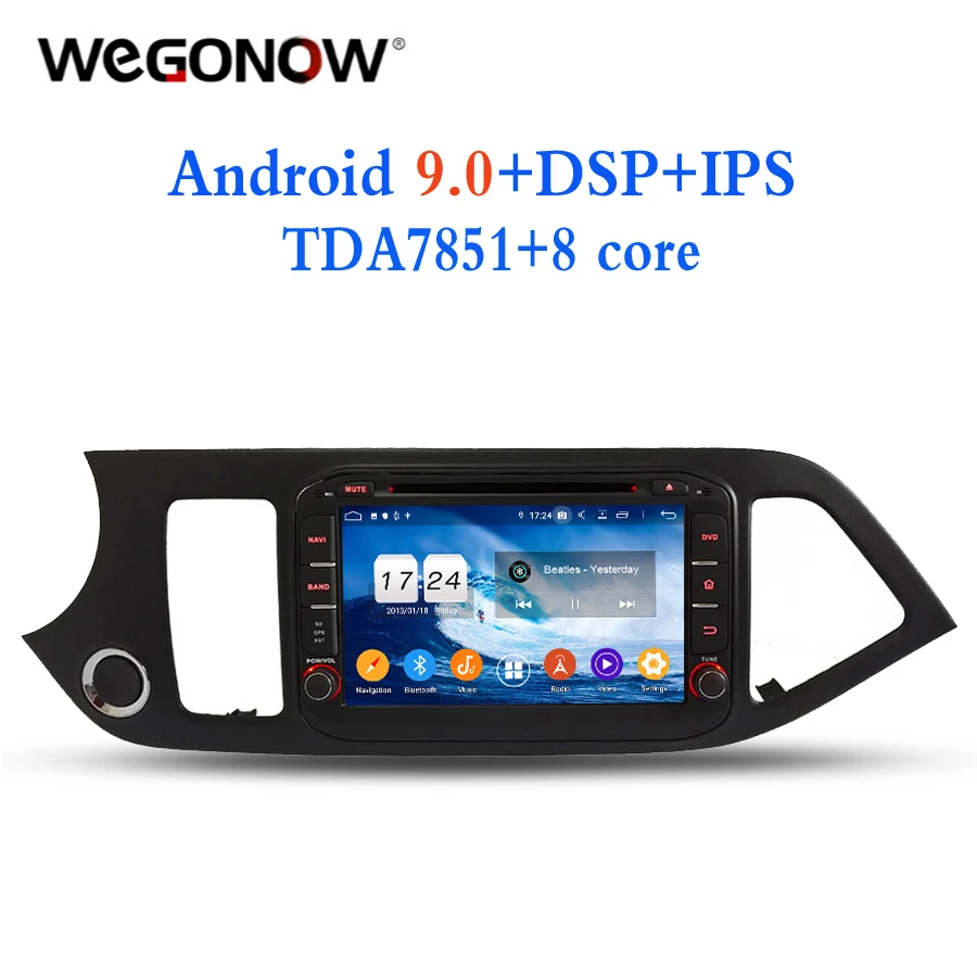 Android 9 0 для kia Morning Picanto 2011 2016 Восьмиядерный 4 Гб ОЗУ Bluetooth TDA7851 Wifi GPS ГЛОНАСС карта