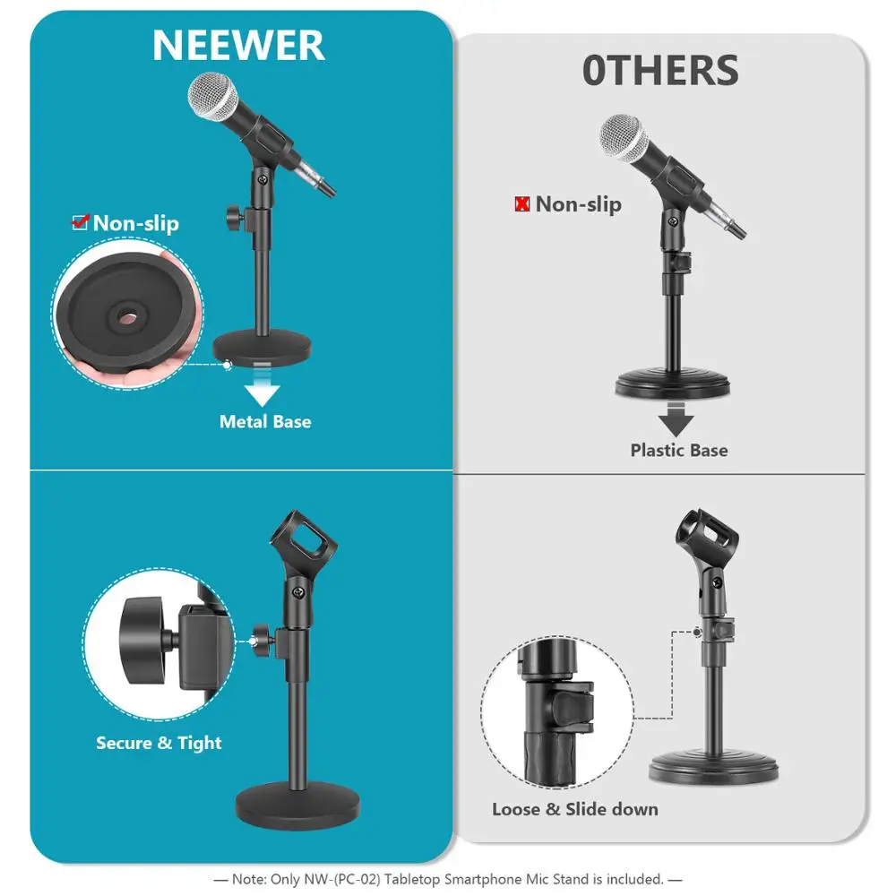 Набор из 2 предметов Neewer черная подставка для настольного микрофона с
