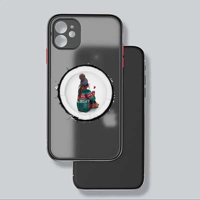 

Fashion Girl Queen High Heels Phone Case black matte transparent For iPhone 7 8 x xs xr 11 12 pro plus mini max Clear Funda