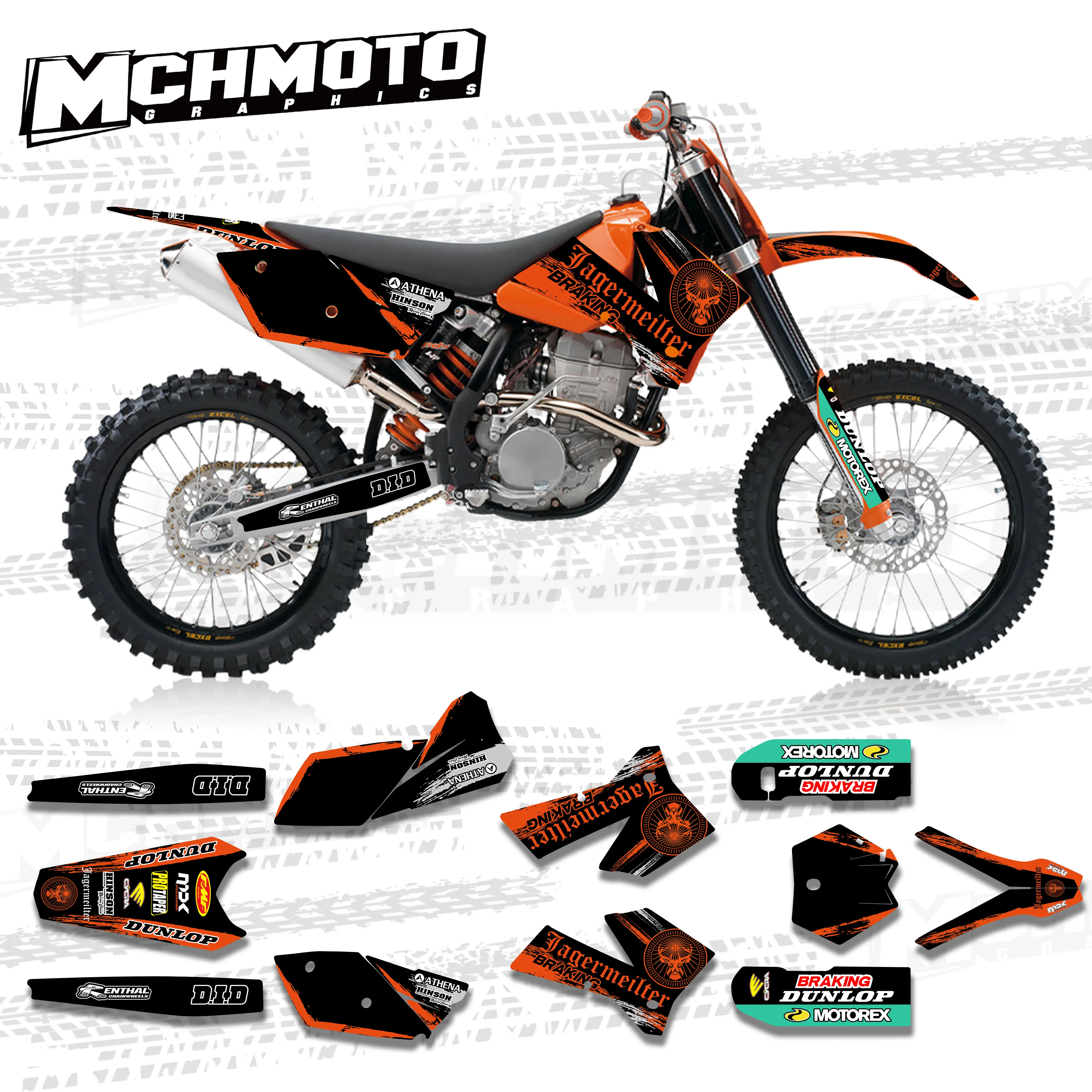 MCHMFG для KTM 125 200 250 300 400 450 525 EXC 540 2005 2006 2007 полный графический Набор наклеек наклейки