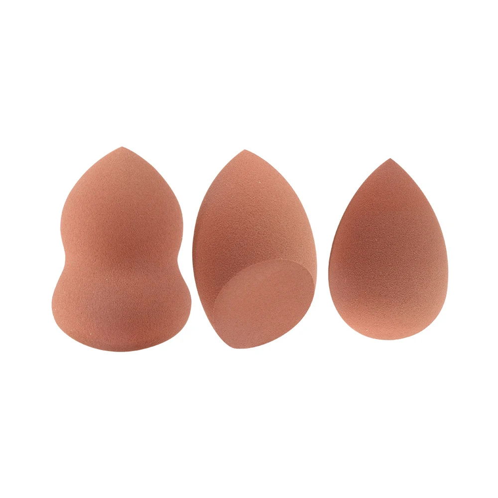 3pcs coffee 1/3 шт. капли воды Форма бархат губка из микроволокна пух поверхности Косметическая пуховка для пудры основа под макияж Губка Уход за кожей лица косметический инструмент - Цвет: 3pcs coffee