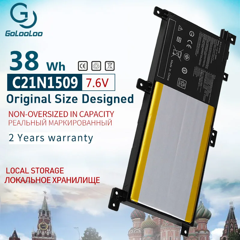 

Новинка Golooloo 7,6 V 38WH C21N1509 Аккумулятор для ноутбука Asus X556U X556UA X556UB X556UJ X556UQ X556UV