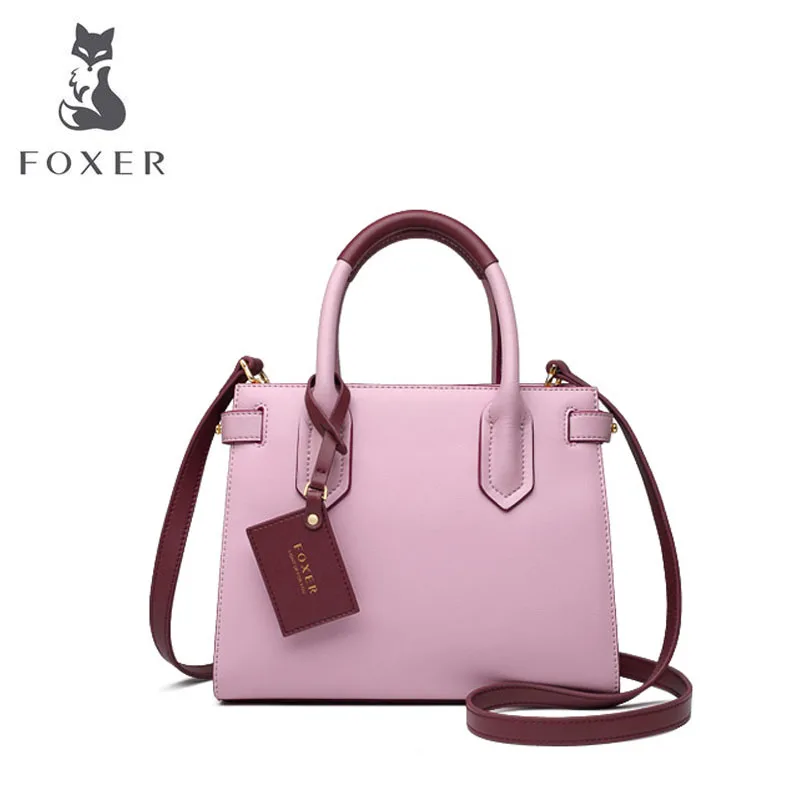 FOXER женские кожаные сумки модные из воловьей кожи роскошные дизайнерские