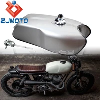 Motorcycle 9L Gas Fuel Tank Oil Box w/ Cap Steel Cafe Racer for Kawasaki Suzuki Honda CG125 Yamaha RD50/RD350/RD400 BMW R100 R