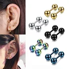 Серьги-гвоздики из нержавеющей стали для мужчин и женщин, Ювелирное Украшение с небольшими шариками, из готического материала, 345 мм, 2 шт.