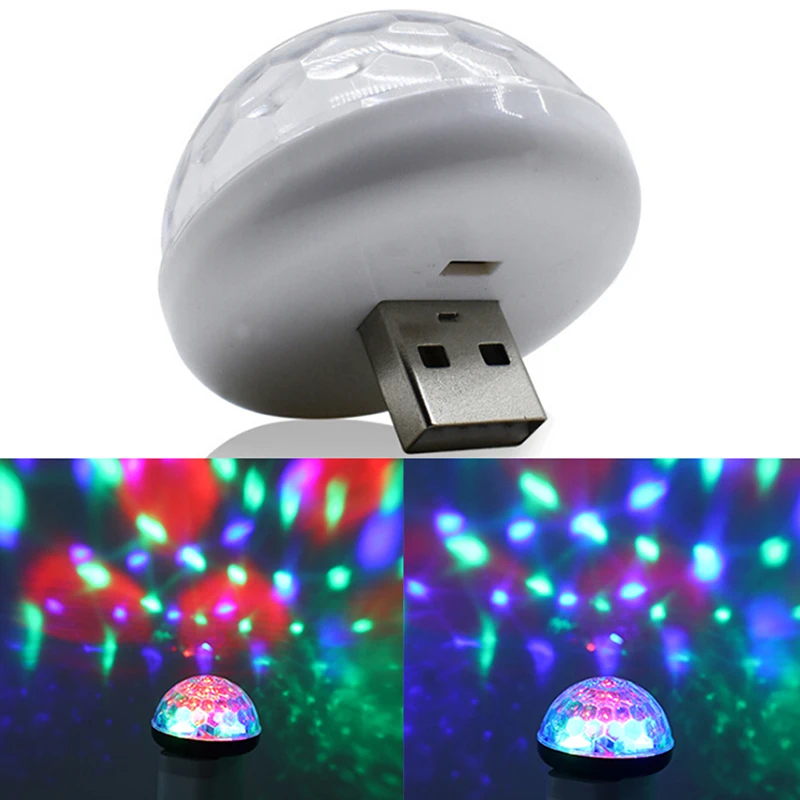 

1x Автомобиль USB RGB мини интерьер атмосфера неоновый светильник красочная музыка светодиодная декоративная лампа