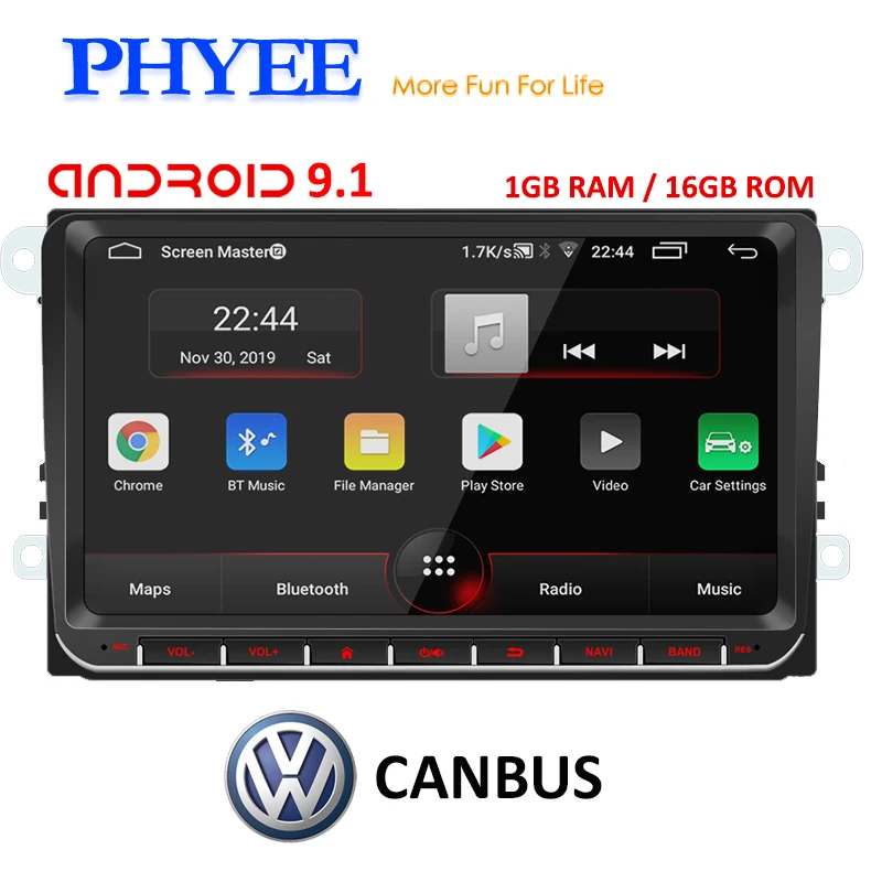 PHYEE 2Din радио Android 9 1 Авторадио GPS Navi CANBUS дюймов Автомобильный мультимедийный плеер