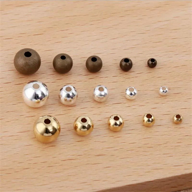 

SIXTY TOWFISH 1 Lot DIY Jewelry Accessories Diameter 3mm/4mm/5mm/6mm/8mm Brass Materials With Hole Beaded Beads