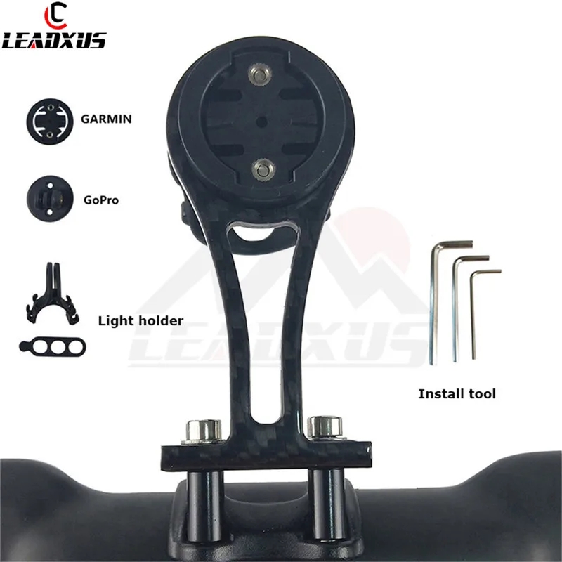 For Cateye LEADXUS крепкий карбоновый велосипедный компьютерный держатель Garmin крепление/Bryton/Cateye поддержка GoPro ритм камеры - Цвет: For Cateye