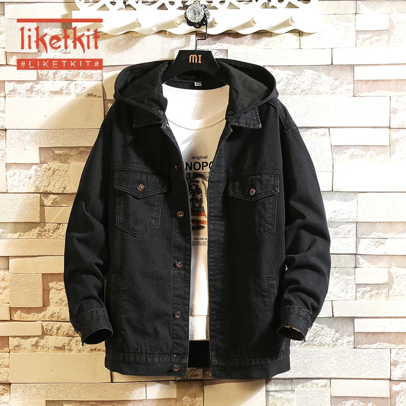 Осенняя мужская новая джинсовая куртка большого размера в японском стиле с