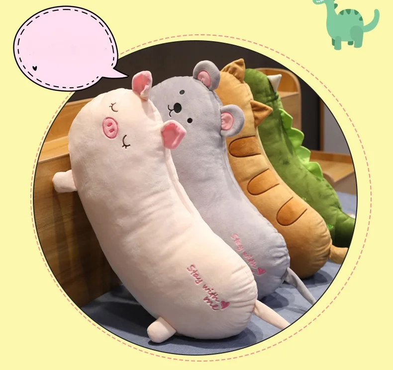 Новинка 65 см Плюшевые Милые ленивые животные кошка динозавр мышь свинка кукла
