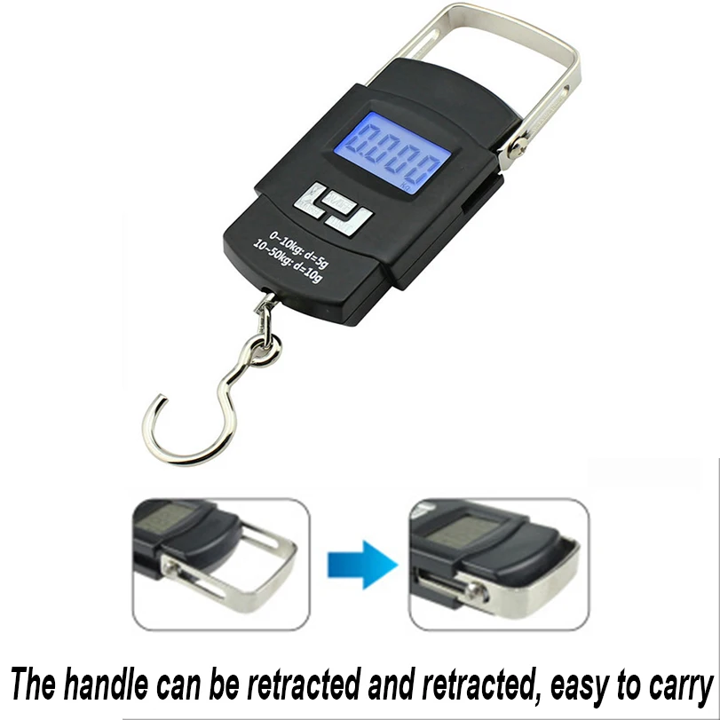 BOBI 50KG 10g Electronic Portable Digital Scale Hanging Hook Fishing Travel Double Precision Luggage Weight Balance Scales | Спорт и