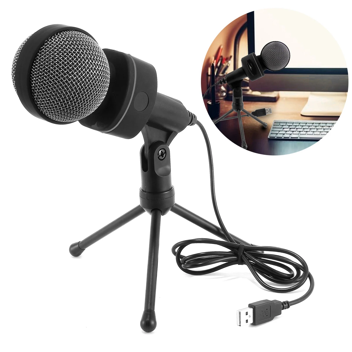 Новый профессиональный конденсаторный USB-микрофон для подкастов
