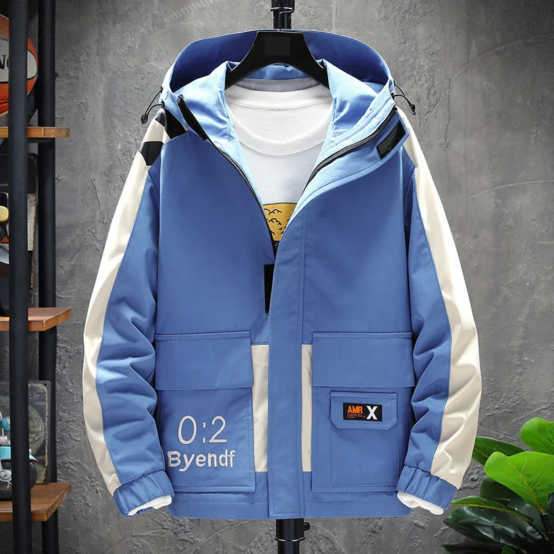 

Japanese Style Patchwork Spring Autumn Jacket Men Hip hop Streetwear Bomber Jackets Casual Loose Outwear Men Clothing